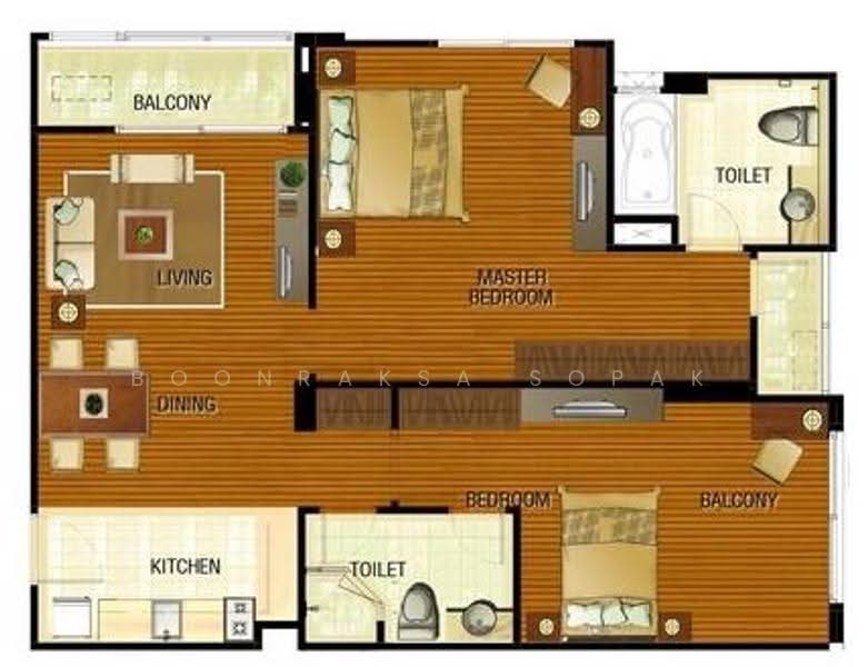 Y.O. Place, Bangkok, 223 Soi Sai Nam Thip 2, Khlong Toei, Bangkok, 2 Bedrooms, 93 sqm, Apartment For Rent, by Boonraksa Sopak, 500541724 - DDproperty.com