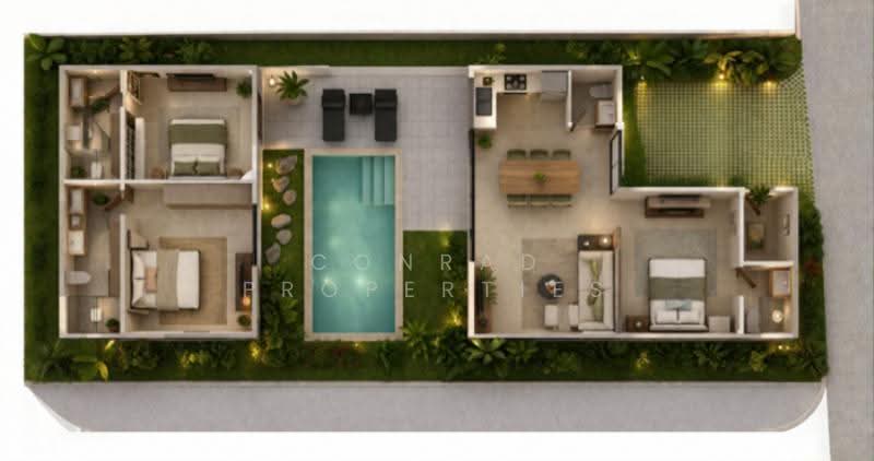 Modern 3 Bed Garden Pool Villas for Sale in Bophut, สุราษฎร์ธานี, บ่อผุด, เกาะสมุย, สุราษฎร์ธานี, 249 ตร.ม., วิลล่า ขาย, โดย Conrad Properties, 500543069 - DDproperty.com