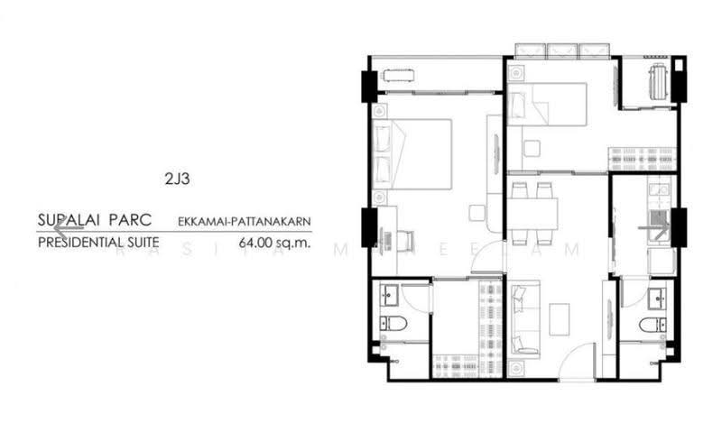 Supalai Parc Ekkamai-Pattanakarn, Bangkok, Suan Luang, Bangkok, 2 Bedrooms, 64 sqm, Condo For Sale, by Rasita Maneelam, 500543207 - DDproperty.com
