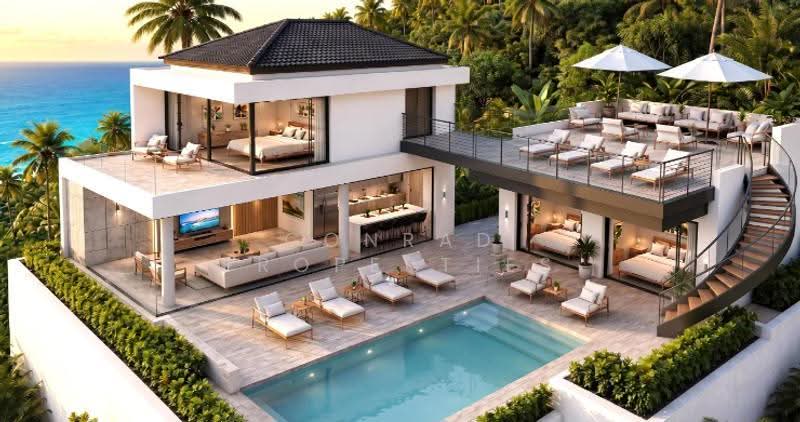 Modern 3-Bedroom Sea View Pool Villa in Chaweng Hills, สุราษฎร์ธานี, บ่อผุด, เกาะสมุย, สุราษฎร์ธานี, 450 ตร.ม., วิลล่า ขาย, โดย Conrad Properties, 500548100 - DDproperty.com