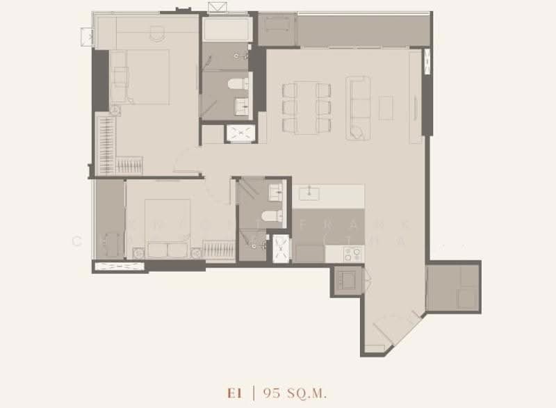 Rhythm Charoennakhon Iconic, Bangkok, Charoen Nakhon Road, Khlong Ton Sai, Khlong San, Bangkok, 2 Bedrooms, 95 sqm, Condo For Sale, by Knight Frank Chartered (Thailand) Co.,Ltd, 500548348 - DDproperty.com