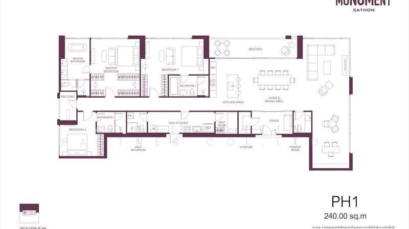 The Monument Sathon, Bangkok, Silom, Bang Rak, Bangkok, 3 Bedrooms, 303 sqm, Condo For Sale, by Acute Realty Partner Co.,Ltd., 500549393 - DDproperty.com