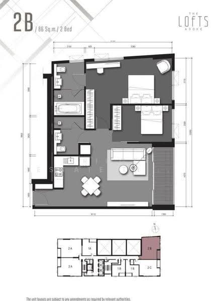 The Lofts Asoke, Bangkok, Sukhumvit 21 Road, Khlongtoei Nua, Watthana, Bangkok, 2 Bedrooms, 85 sqm, Condo For Rent, by Bridge Estate Thailand, 500549551 - DDproperty.com