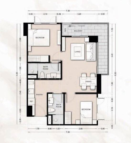 Seven Seas Le Carnival, Chon Buri (Pattaya), Bun Kanchana Alley, Nong Pru, Bang Lamung (Pattaya), Chon Buri (Pattaya), 2 Bedrooms, 62 sqm, Condo For Sale, by Supicha Chorjong, 500552980 - DDproperty.com