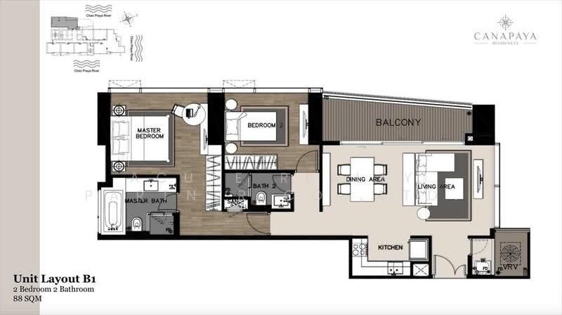 Canapaya Residences Rama 3, bangkok, 888 Rama 3 Road, Bang Klo, Bang Kho Laem, Bangkok, 2 Bedrooms, 85 sqm, Condo For Sale, by Acute Realty Partner Co.,Ltd., 500559922 - DDproperty.com
