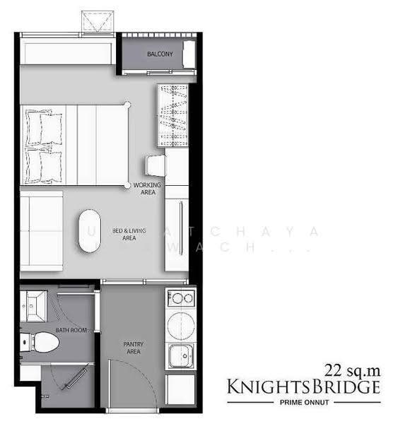 Knightsbridge Prime Onnut, Bangkok, Soi On Nut 1/1 Sukhumvit Road77, Phra Kanong Nua, Watthana, Bangkok, 1 Bedroom, 22 sqm, Condo For Sale, by Suchatchaya Supawachiranant, 500561270 - DDproperty.com