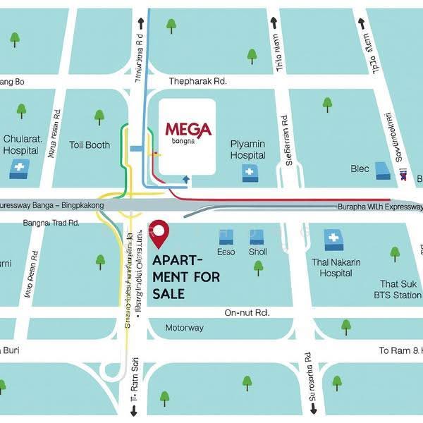 Apartment 4-storey, Prime location opposite Mega Bangna, Bangna-Trad Km.8 road, Samut Prakan, Bang Kaeo, Bang Plee, Samut Prakan, , 1,500 sqm, Business For Sale, by Sirithong Saetang, 500562355 - DDproperty.com