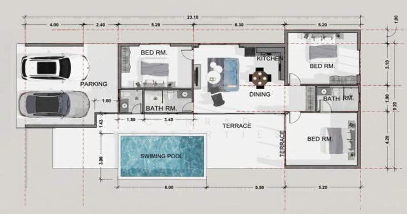 Modern 3 Bed Private Pool Villas for Sale in Maenam, Surat Thani, Mae Nam, Ko Samui, Surat Thani, 3 Bedrooms, 345 sqm, Villa For Sale, by Conrad Properties, 500570062 - DDproperty.com