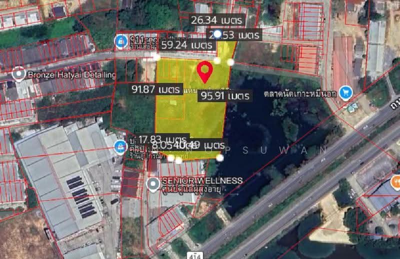 ขายด่วน ที่ดินติดตลาดเกาะหมีนอก ใกล้ถนนลพบุรีราเมศวร์ ขนาด 3 ไร่ 1 งาน 78 ตร.วา ขาย 35 ล้านบาท, สงขลา, คลองแห, หาดใหญ่, สงขลา, 5,512 ตร.ม., ที่ดิน ขาย, โดย Rachen Nopsuwan, 500571230 - DDproperty.com