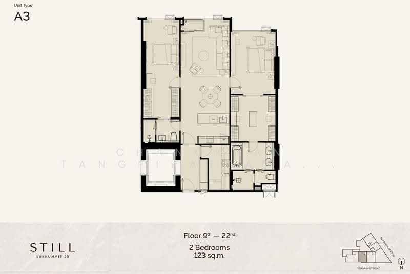 STILL Sukhumvit 20, Bangkok, Khlong Toei, Bangkok, 2 Bedrooms, 123 sqm, Condo For Sale, by Chanoknan Tangpipattanapong, 500571946 - DDproperty.com