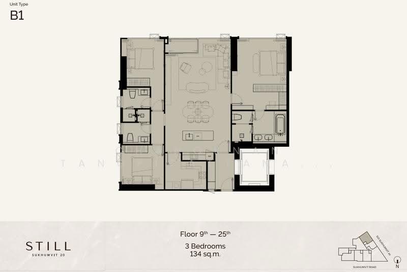 STILL Sukhumvit 20, Bangkok, Khlong Toei, Bangkok, 3 Bedrooms, 134 sqm, Condo For Sale, by Chanoknan Tangpipattanapong, 500572023 - DDproperty.com