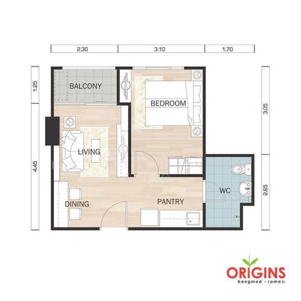 Origins Bangmod-Rama 2 : ออริจินส์ บางมด - พระราม 2, กรุงเทพ, พระราม2, บางมด, จอมทอง, กรุงเทพ, 33 ตร.ม., คอนโด ขาย, โดย Estatehengheng, 500572314 - DDproperty.com
