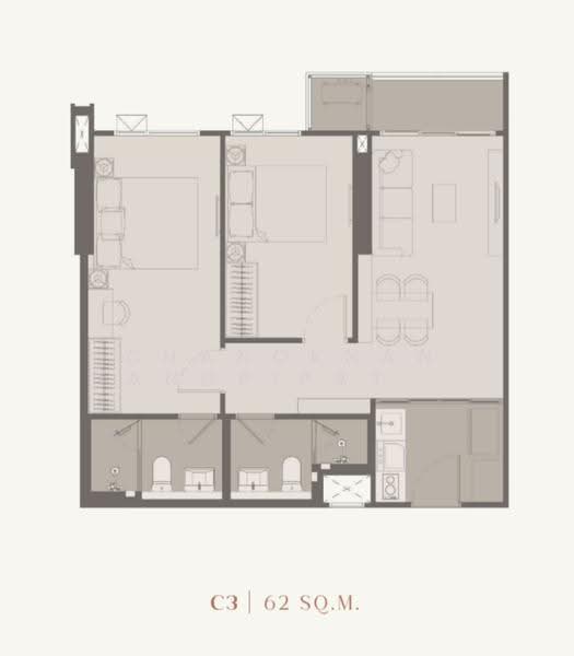 Rhythm Charoennakhon Iconic, bangkok, Charoen Nakhon Road, Khlong Ton Sai, Khlong San, Bangkok, 2 Bedrooms, 62 sqm, Condo For Sale, by Chanoknan Tangpipattanapong, 500573603 - DDproperty.com