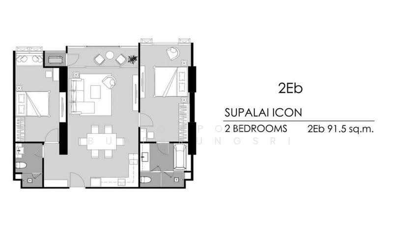 Supalai Icon Sathorn, Bangkok, Sathorn Tai Road, Thung Maha Mek, Sathon, Bangkok, 2 Bedrooms, 92 sqm, Condo For Rent, by Sompob Buaparungsri, 500574758 - DDproperty.com