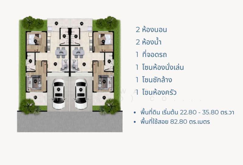 2BR Townhouse at The Moov Bang Jo Phuket | Private Garden in Si Sunthon, Phuket, Sri Sunthon, Thalang, Phuket, 2 Bedrooms, 83 sqm, Townhouse For Sale, by Fazwaz (Thailand) Co., Ltd., 500574834 - DDproperty.com