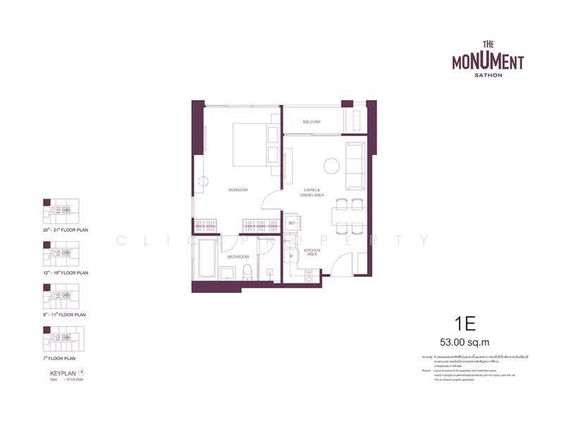 The Monument Sathon, กรุงเทพ, สีลม, บางรัก, กรุงเทพ, 53 ตร.ม., คอนโด ขาย, โดย Clickproperty, 500575209 - DDproperty.com