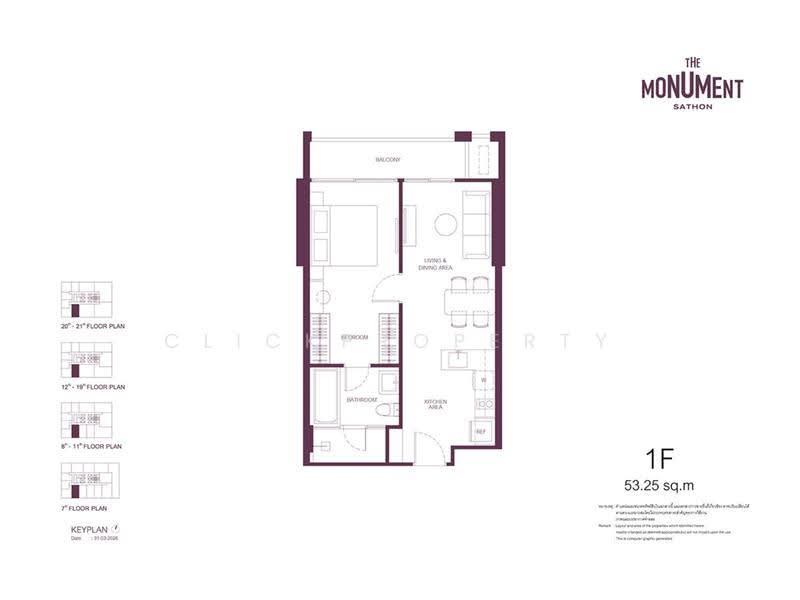 The Monument Sathon, กรุงเทพ, สีลม, บางรัก, กรุงเทพ, 53 ตร.ม., คอนโด ขาย, โดย Clickproperty, 500575209 - DDproperty.com