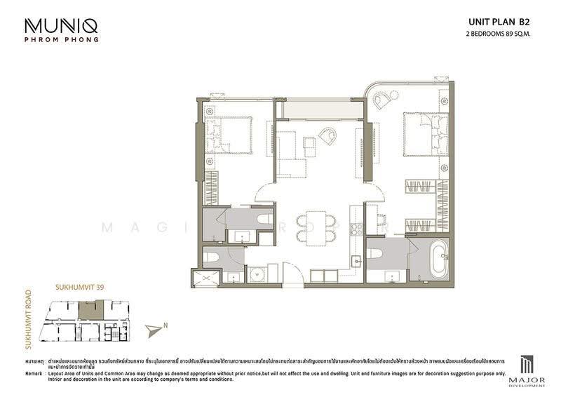 Muniq Phrom Phong, bangkok, Soi Sukhumvit 39, Khlong Tan Nua, Watthana, Bangkok, 2 Bedrooms, 89 sqm, Condo For Sale, by Magic Property, 500576136 - DDproperty.com