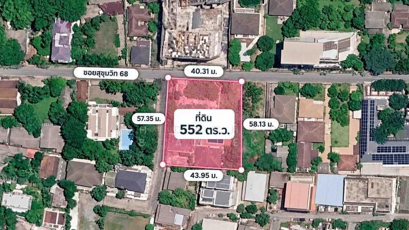 ขายที่ดินพร้อมสิ่งปลูกสร้าง 552 ตร.วา ซอยสุขุมวิท 68 ใกล้บีทีเอสอุดมสุข แบงค็อกมอลล์ ไบเทค, กรุงเทพ, สุขุมวิท, บางนาเหนือ, บางนา, กรุงเทพ, 2,208 ตร.ม., ที่ดิน ขาย, โดย Chidaphar Beawlek, 500576159 - DDproperty.com