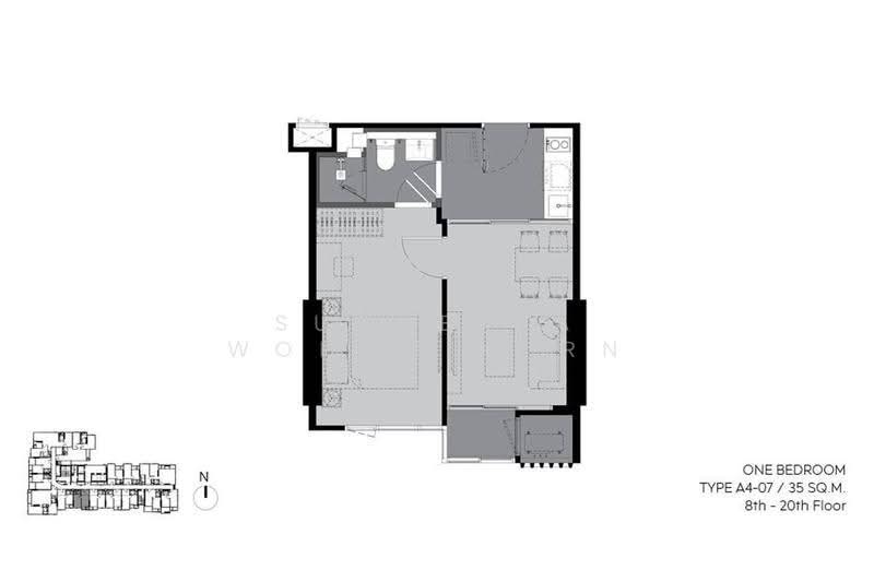 Rhythm Ekkamai Estate, Bangkok, Soi Sukhumvit 63, Khlongtoei Nua, Watthana, Bangkok, 1 Bedroom, 35 sqm, Condo For Rent, by Sucheera Wongnikorn, 500576252 - DDproperty.com