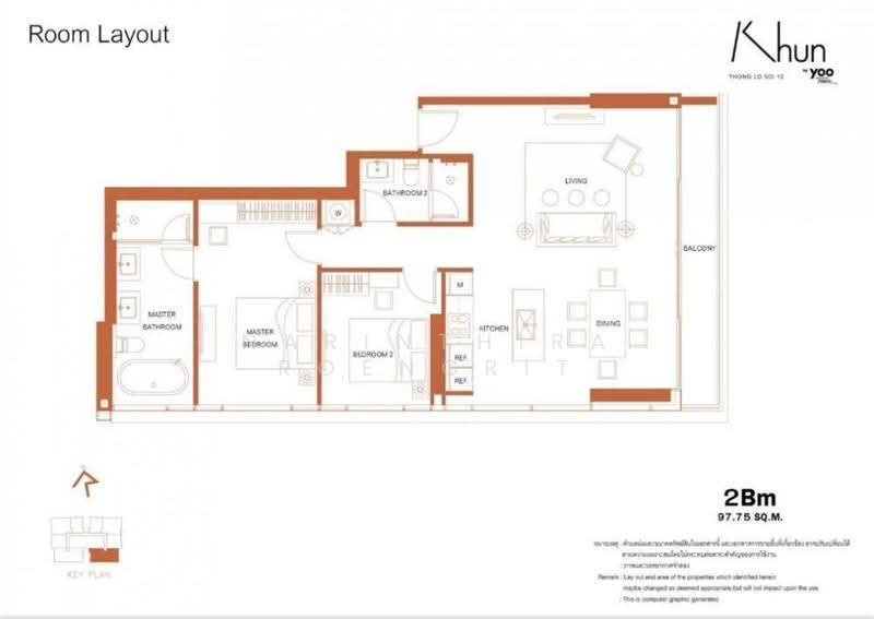 Khun By Yoo, Bangkok, 338 Thonglor Road, Khlong Tan Nua, Watthana, Bangkok, 2 Bedrooms, 98 sqm, Condo For Rent, by Narinthira Roengrit, 500580644 - DDproperty.com