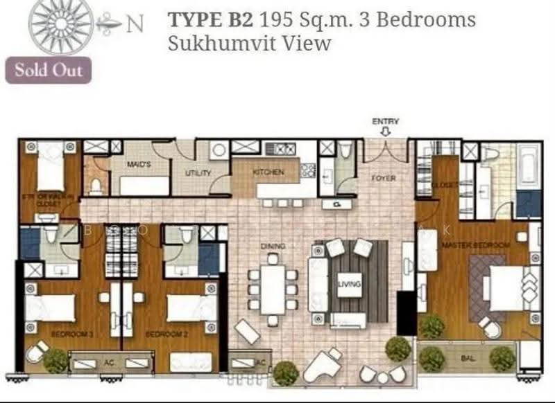 Athenee Residence, bangkok, 65 Witthayu Road, Lumphini, Pathum Wan, Bangkok, 3 Bedrooms, 198 sqm, Condo For Rent, by Boonraksa Sopak, 500588606 - DDproperty.com