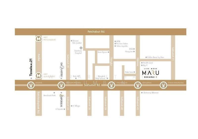 Maru Ekkamai 2, bangkok, 70-5 Sukhumvit 63 Road, Phra Kanong Nua, Watthana, Bangkok, 2 Bedrooms, 60 sqm, Condo For Rent, by Woraruethai Klumbun, 500591865 - DDproperty.com