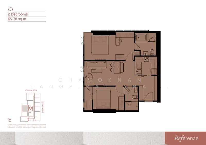 Reference Ekkamai, bangkok, 65 Sukhumvit Road, Khlong Tan Nua, Watthana, Bangkok, 2 Bedrooms, 66 sqm, Condo For Sale, by Chanoknan Tangpipattanapong, 500598901 - DDproperty.com