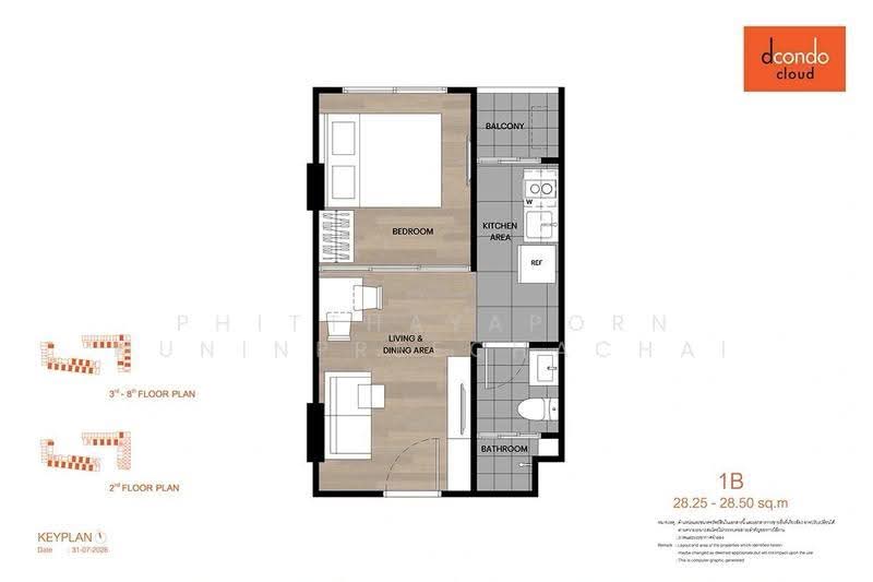 dcondo cloud Don Mueang, bangkok, เชิดวุฒากาศ, Don Mueang, Bangkok, 1 Bedroom, 22 sqm, Condo For Sale, by Phitthayaporn Muninpreechachai, 500601754 - DDproperty.com