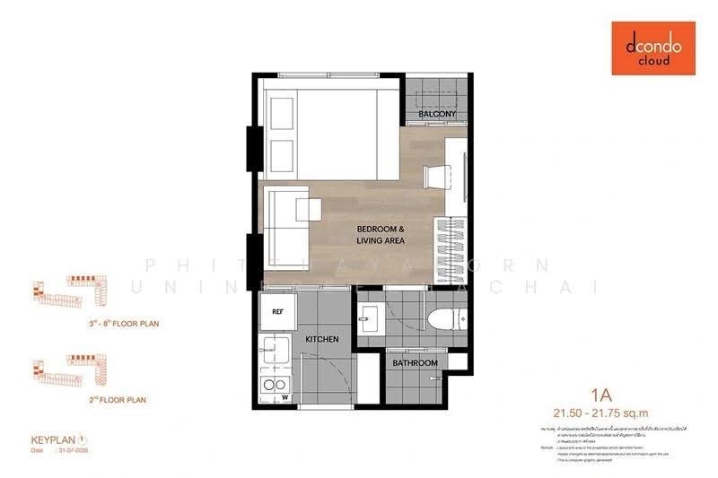 dcondo cloud Don Mueang, bangkok, เชิดวุฒากาศ, Don Mueang, Bangkok, 1 Bedroom, 22 sqm, Condo For Sale, by Phitthayaporn Muninpreechachai, 500601754 - DDproperty.com