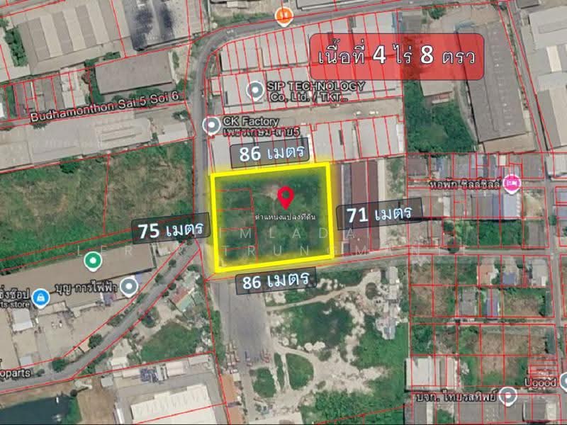 ที่ดิน ซอยพุทธมณทลสาย5 ซอย4, Samut Sakhon, Om Noi, Krathum Baen, Samut Sakhon, , 6,432 sqm, Land For Sale, by Pimlada Lertritrungmanee, 500611350 - DDproperty.com