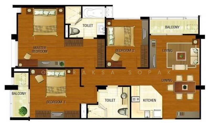 Y.O. Place, Bangkok, 223 Soi Sai Nam Thip 2, Khlong Toei, Bangkok, 3 Bedrooms, 111 sqm, Apartment For Rent, by Boonraksa Sopak, 500612123 - DDproperty.com