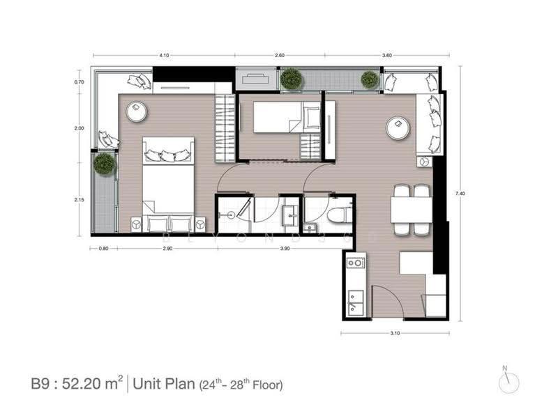 Noble Form Thonglor, Bangkok, Sukhumvit 55, Khlong Tan Nua, Watthana, Bangkok, 2 Bedrooms, 54 sqm, Condo For Rent, by Beyond360, 500619774 - DDproperty.com
