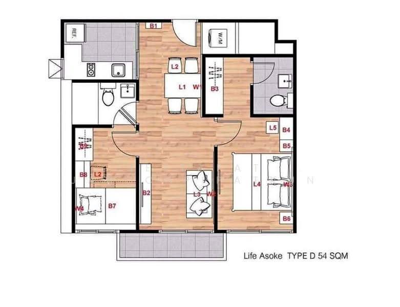 Life Asoke, Bangkok, Asoke-Dindang Road, Bang Kapi, Huai Khwang, Bangkok, 2 Bedrooms, 55 sqm, Condo For Rent, by Jettapat Jaroonpipatkun, 500629220 - DDproperty.com