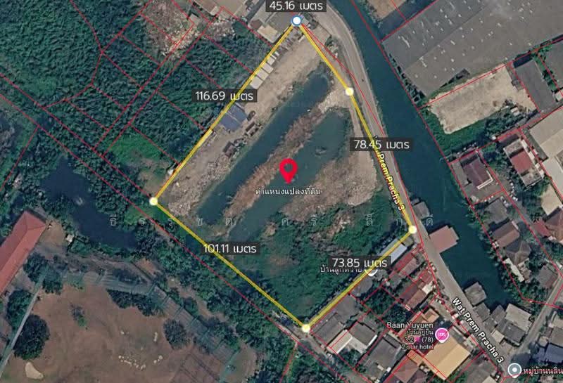 ขายที่ดินซอยเปรมประชากร 3 (บางพูน) ปทุมธานี 6 ไร่เศษ ผังสีชมพู หน้ากว้าง 78.54 ม. ใกล้ถนน 346, ปทุมธานี, ซอยเปรมประชากร 3, บางพูน, เมืองปทุมธานี, ปทุมธานี, 10,772 ตร.ม., ที่ดิน ขาย, โดย ธีรรัชต์ ศรีเล็กดี, 500630846 - DDproperty.com