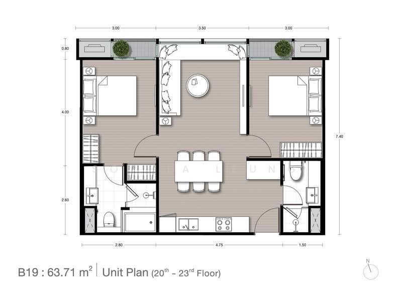 Noble Form Thonglor, Bangkok, Sukhumvit 55, Khlong Tan Nua, Watthana, Bangkok, 2 Bedrooms, 63 sqm, Condo For Rent, by Sophia Leung, 500631854 - DDproperty.com