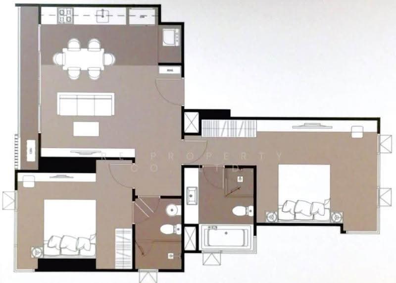 Rhythm Sukhumvit 36-38, Bangkok, 55 Soi Sukhumvit 36, Sukhumvit Road, Phra Kanong, Khlong Toei, Bangkok, 2 Bedrooms, 75 sqm, Condo For Rent, by RE PROPERTY CO.,LTD., 500635748 - DDproperty.com