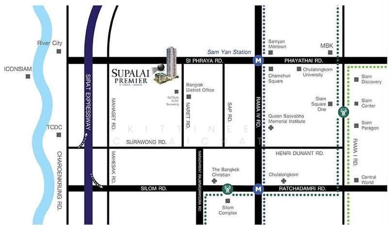 Supalai Premier Si Phraya-Samyan, Bangkok, Si Phraya Road, Si Phraya, Bang Rak, Bangkok, 2 Bedrooms, 73 sqm, Condo For Rent, by Kittinee Chuaichat, 500638523 - DDproperty.com