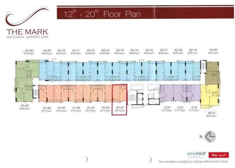 The Mark Ratchada-Airport Link, Bangkok, Chaturathit Road, Makkasan, Ratchathewi, Bangkok, 1 Bedroom, 35 sqm, Condo For Sale, by Jettapat Jaroonpipatkun, 500644083 - DDproperty.com