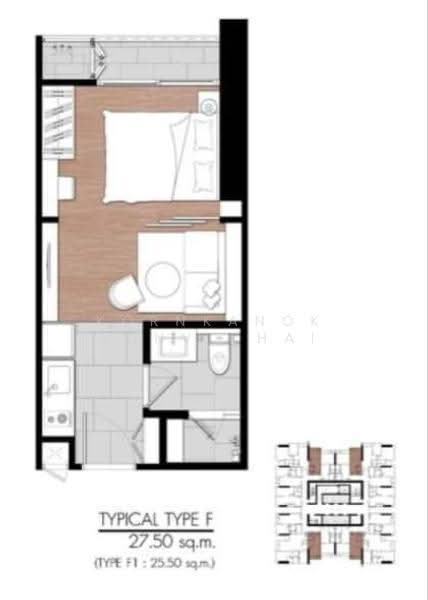 One9Five Asoke-Rama 9, Bangkok, 195 Soi Rama 9 Soi 5, Huai Khwang, Bangkok, 1 Bedroom, 27 sqm, Condo For Rent, by Kornkanok Sonvichai, 500653869 - DDproperty.com