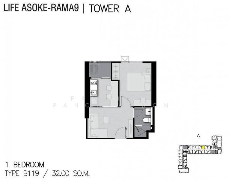 Life Asoke-Rama 9, Bangkok, 626 Asoke-Dindaeng Road, Makkasan, Ratchathewi, Bangkok, 1 Bedroom, 32 sqm, Condo For Sale, by Pawanrat Panchawanon, 500657826 - DDproperty.com