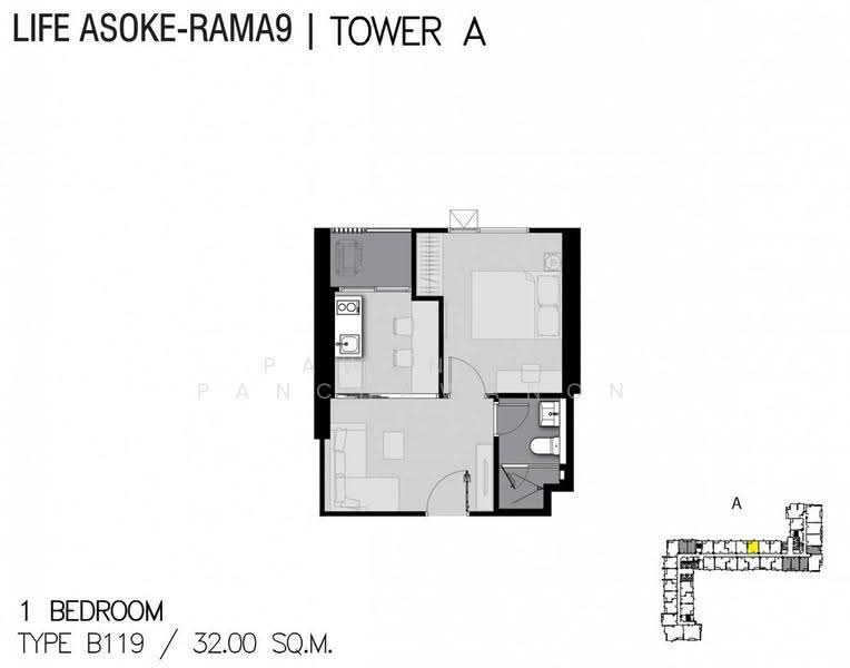 Life Asoke-Rama 9, Bangkok, 626 Asoke-Dindaeng Road, Makkasan, Ratchathewi, Bangkok, 1 Bedroom, 32 sqm, Condo For Sale, by Pawanrat Panchawanon, 500657872 - DDproperty.com