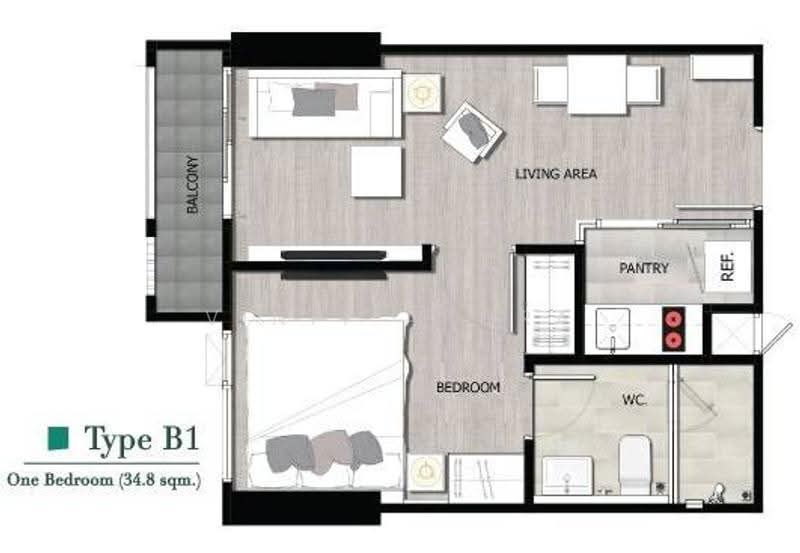 The Niche Pride Thonglor-Phetchaburi, Bangkok, New Petchaburi Road, Bang Kapi, Huai Khwang, Bangkok, 1 Bedroom, 35 sqm, Condo For Rent, by Vinit Arora, 500659554 - DDproperty.com
