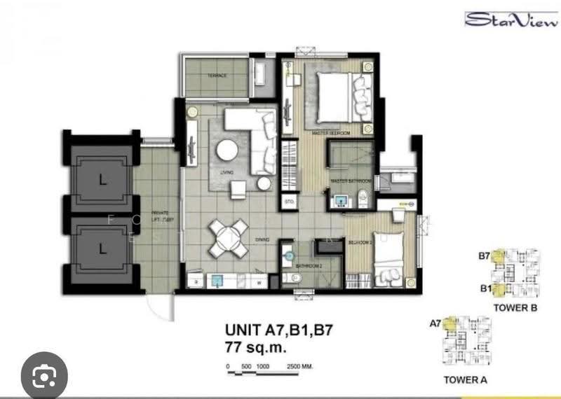 StarView, Bangkok, 495 Rama 3, Bang Klo, Bang Kho Laem, Bangkok, 2 Bedrooms, 77 sqm, Condo For Rent, by Forty-Six Real Estate Group, 500661535 - DDproperty.com