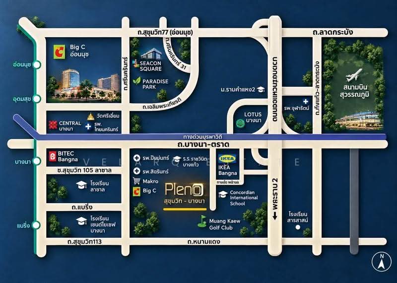 Pleno Sukhumvit-Bangna, Samut Prakan, Bua Nakarin Road, Bang Kaeo, Bang Plee, Samut Prakan, 3 Bedrooms, 110 sqm, Townhouse For Rent, by VELARQ ESTATE, 500663580 - DDproperty.com