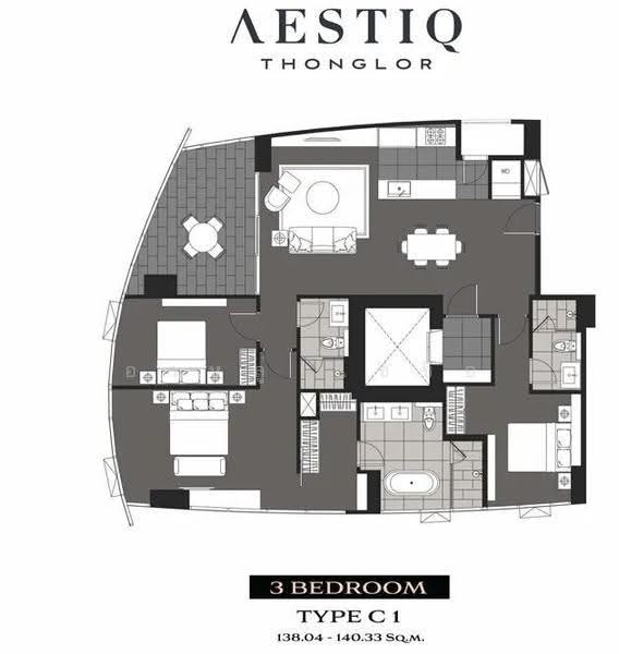 AESTIQ Thonglor, Bangkok, 916 Soi Sukhumvit 55, Khlong Tan Nua, Watthana, Bangkok, 3 Bedrooms, 140 sqm, Condo For Rent, by Arlu Seachue, 500665447 - DDproperty.com