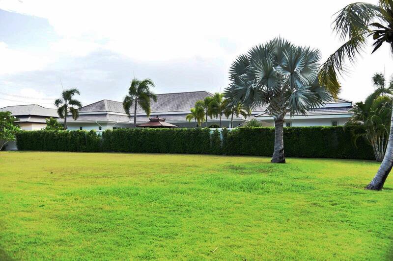 View from communal lawn to the villa