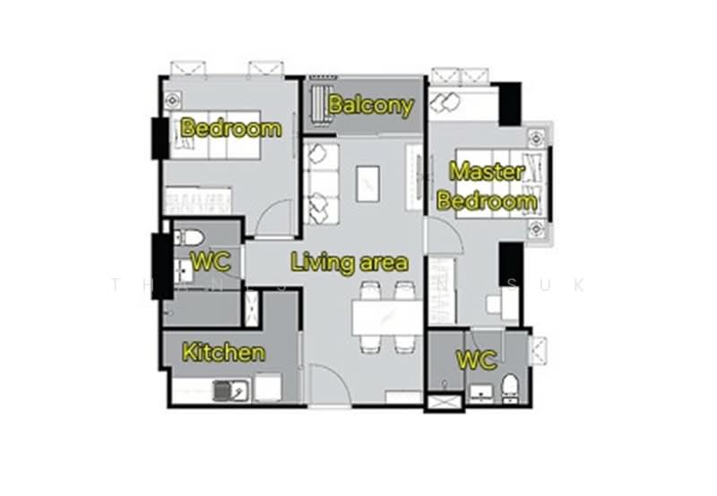 Supalai Veranda Ramkhamhaeng, Bangkok, Ramkhamhaeng Road, Hua Mak, Bang Kapi, Bangkok, 2 Bedrooms, 59 sqm, Condo For Sale, by Thanest Kongsuk, 60013051 - DDproperty.com