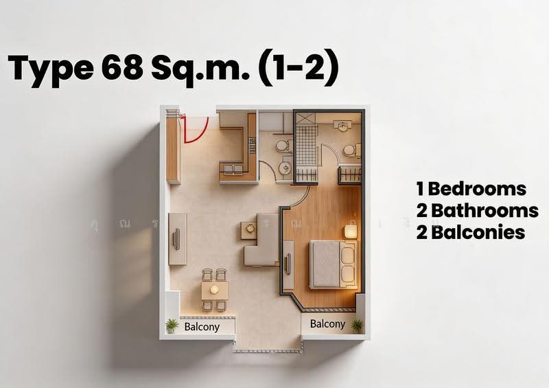The Fourwings Residence, Bangkok, 335 Srinakarin, Hua Mak, Bang Kapi, Bangkok, 1 Bedroom, 68 sqm, Condo For Rent, by คุณรวีวรรณ อู่เงิน, 60021417 - DDproperty.com