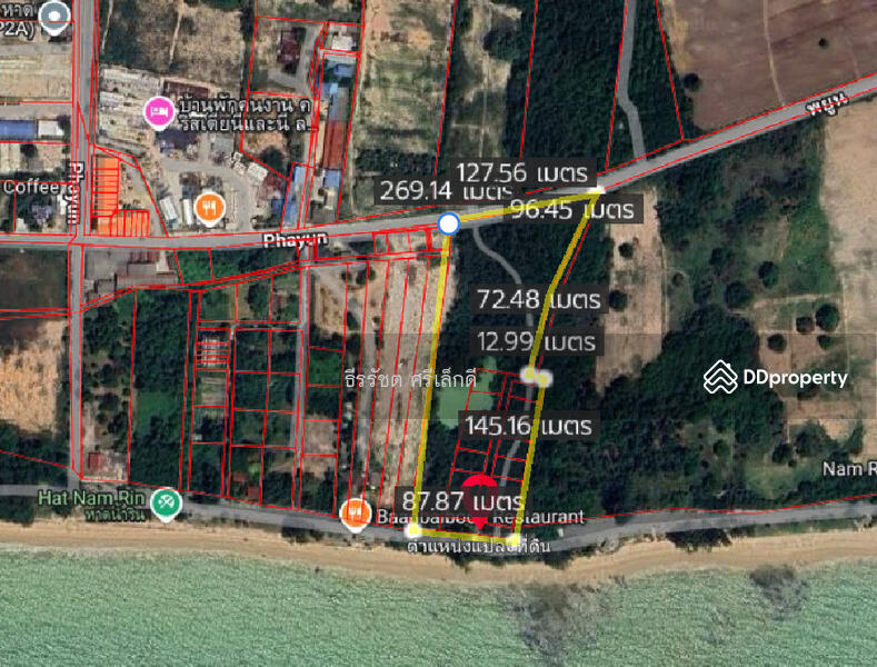 For Rent - Land for rent, 17 rai, next to the sea, Nam Rin Beach Ban Chang, for developing a Beach Hotel, Rayong